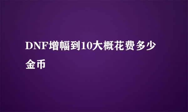 DNF增幅到10大概花费多少金币