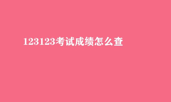 123123考试成绩怎么查