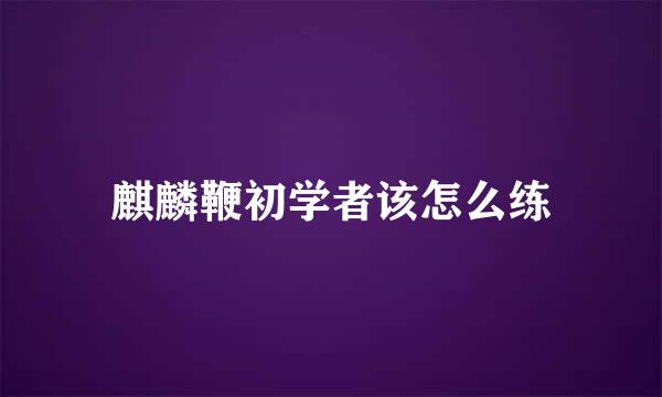 麒麟鞭初学者该怎么练