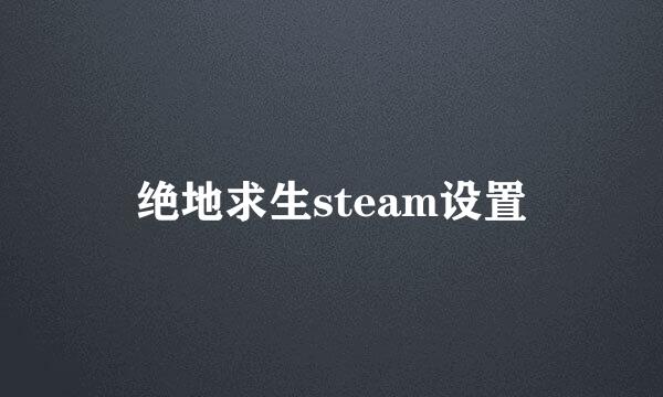 绝地求生steam设置