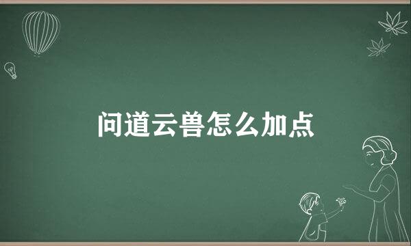 问道云兽怎么加点