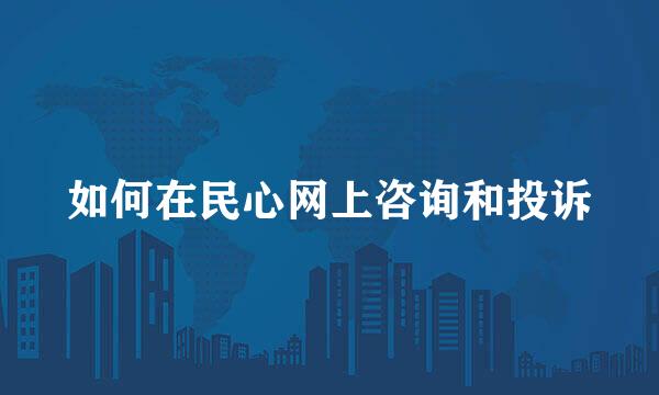如何在民心网上咨询和投诉