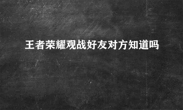 王者荣耀观战好友对方知道吗