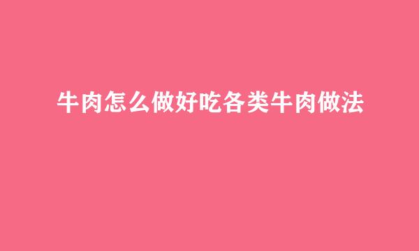 牛肉怎么做好吃各类牛肉做法