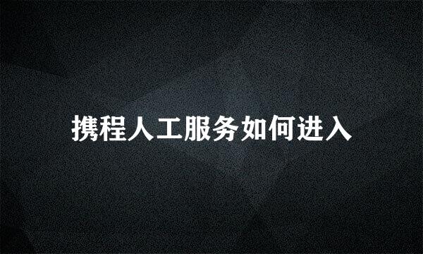 携程人工服务如何进入