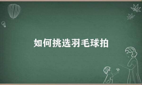 如何挑选羽毛球拍