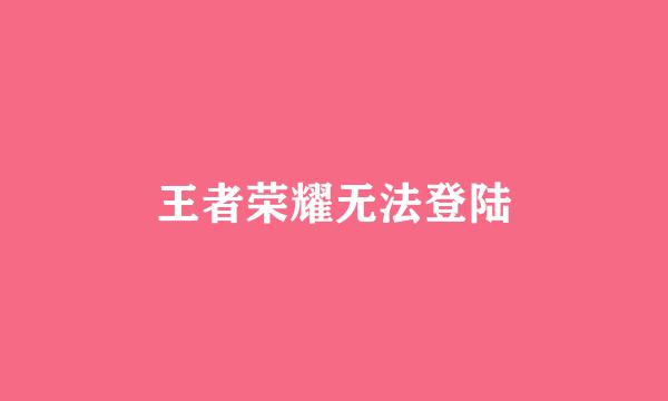 王者荣耀无法登陆