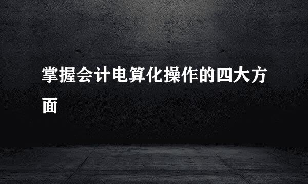掌握会计电算化操作的四大方面