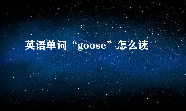 英语单词“goose”怎么读