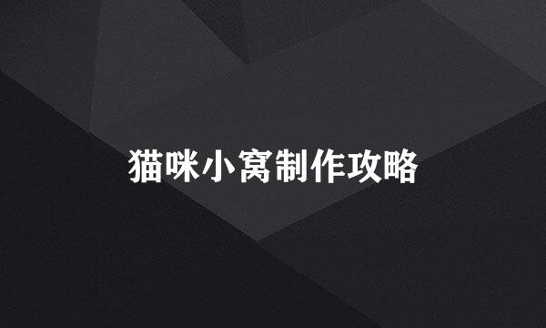 猫咪小窝制作攻略