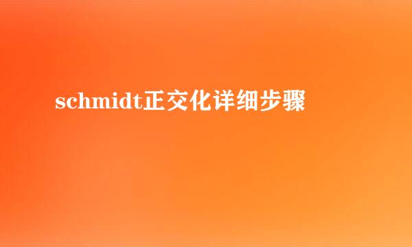 schmidt正交化详细步骤
