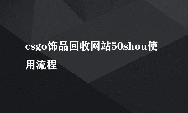 csgo饰品回收网站50shou使用流程