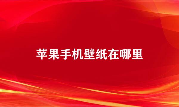 苹果手机壁纸在哪里