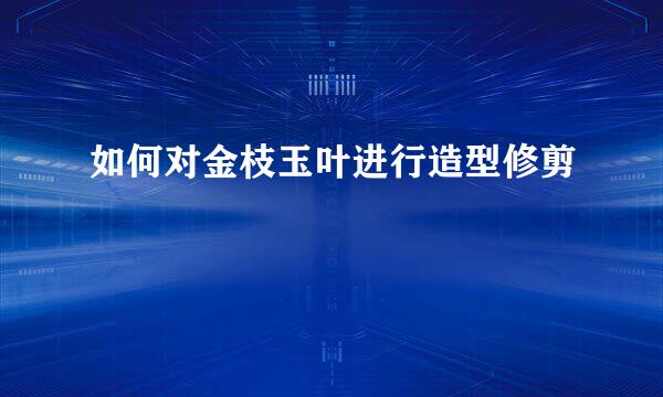 如何对金枝玉叶进行造型修剪