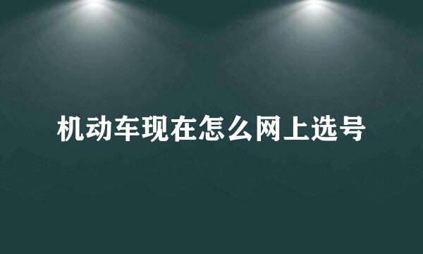 机动车现在怎么网上选号