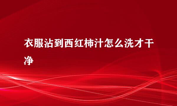 衣服沾到西红柿汁怎么洗才干净