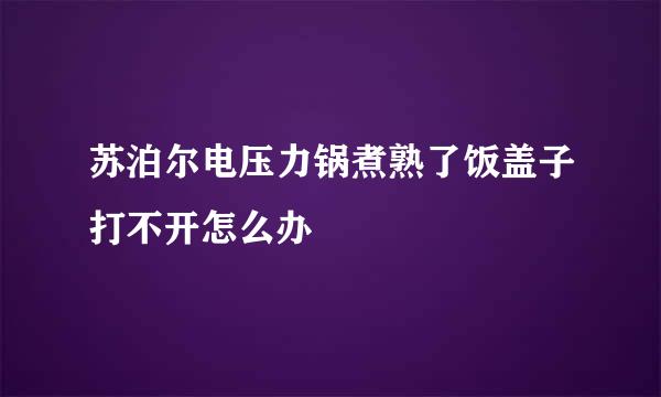 苏泊尔电压力锅煮熟了饭盖子打不开怎么办