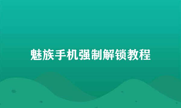 魅族手机强制解锁教程