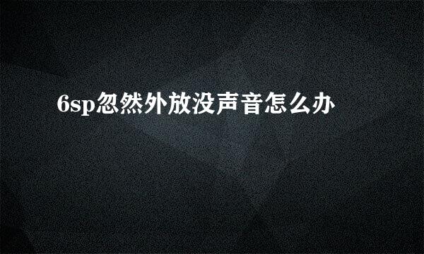 6sp忽然外放没声音怎么办