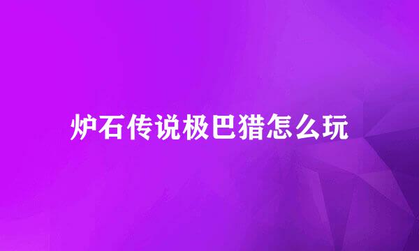 炉石传说极巴猎怎么玩