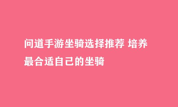 问道手游坐骑选择推荐 培养最合适自己的坐骑