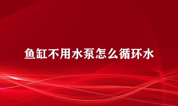 鱼缸不用水泵怎么循环水