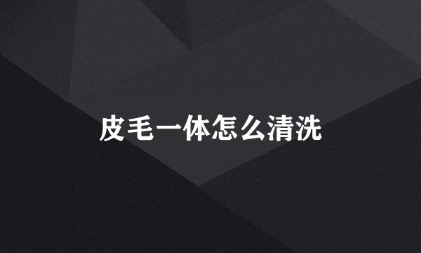 皮毛一体怎么清洗