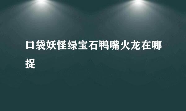 口袋妖怪绿宝石鸭嘴火龙在哪捉