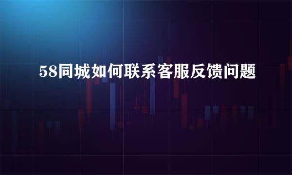 58同城如何联系客服反馈问题