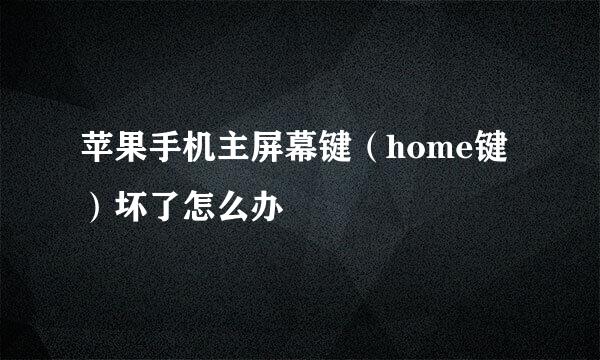 苹果手机主屏幕键（home键）坏了怎么办