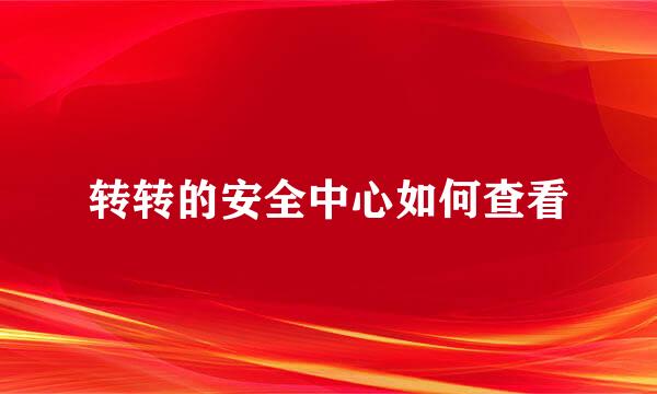 转转的安全中心如何查看
