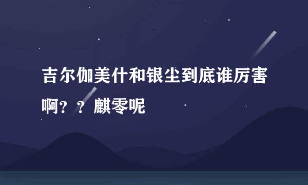 吉尔伽美什和银尘到底谁厉害啊？？麒零呢