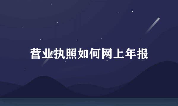 营业执照如何网上年报