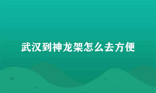 武汉到神龙架怎么去方便