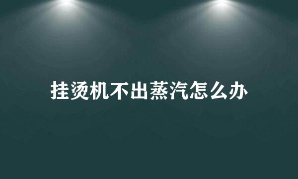 挂烫机不出蒸汽怎么办