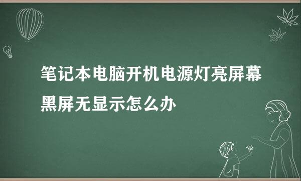 笔记本电脑开机电源灯亮屏幕黑屏无显示怎么办