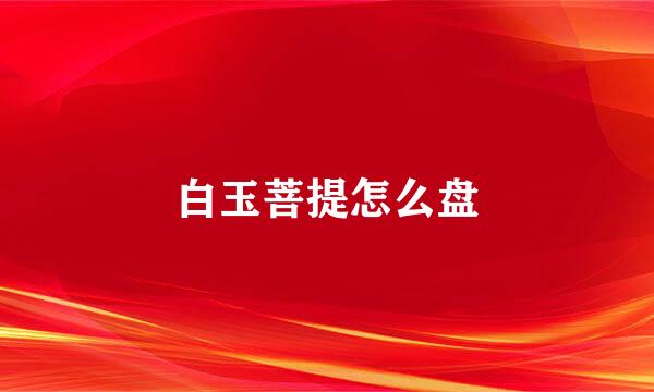 白玉菩提怎么盘