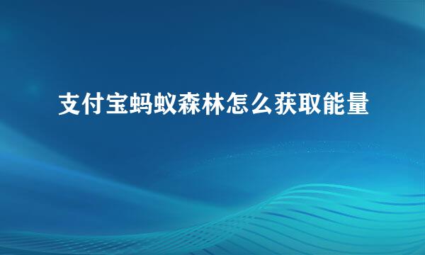 支付宝蚂蚁森林怎么获取能量