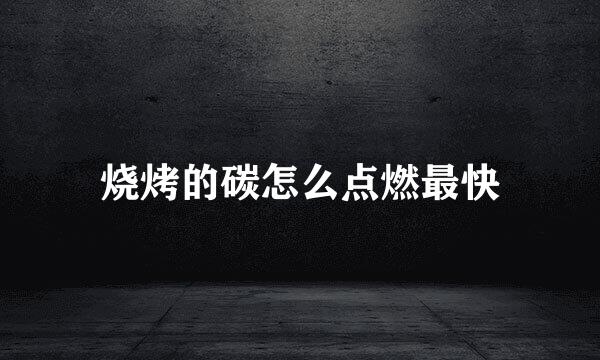 烧烤的碳怎么点燃最快