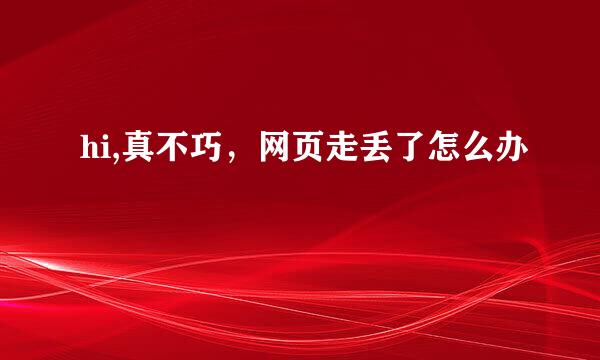 hi,真不巧，网页走丢了怎么办