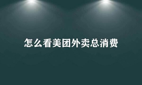 怎么看美团外卖总消费