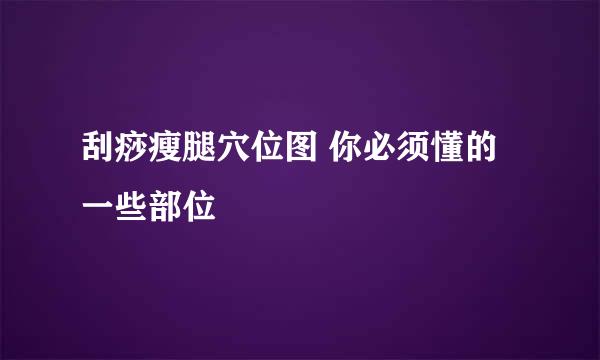 刮痧瘦腿穴位图 你必须懂的一些部位