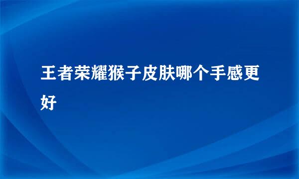王者荣耀猴子皮肤哪个手感更好