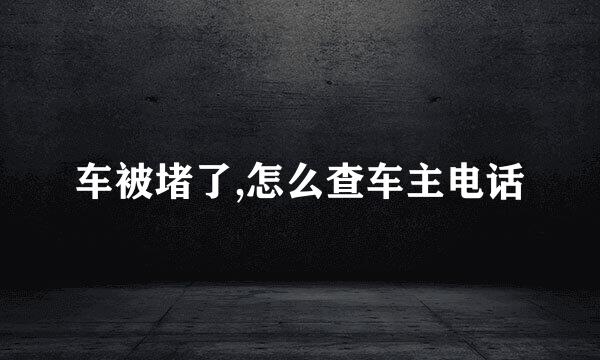 车被堵了,怎么查车主电话