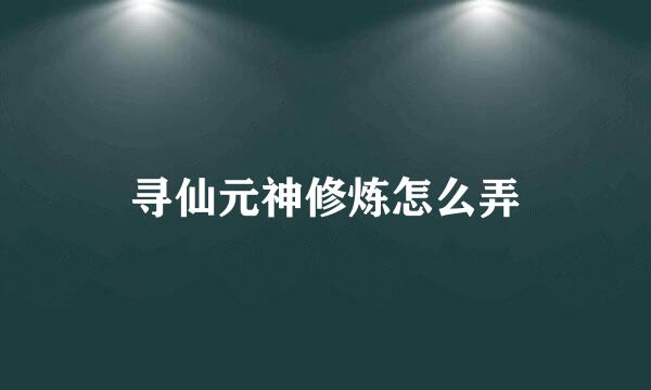 寻仙元神修炼怎么弄