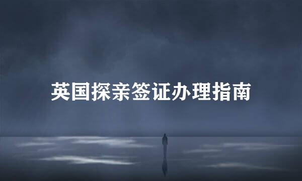 英国探亲签证办理指南