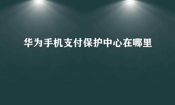 华为手机支付保护中心在哪里