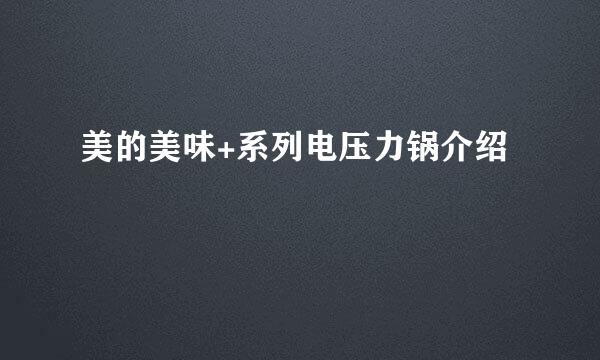 美的美味+系列电压力锅介绍