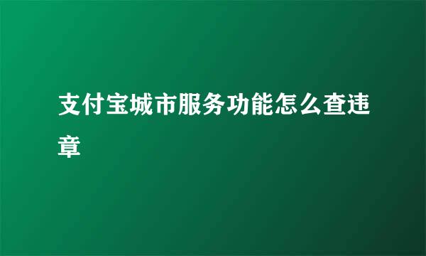 支付宝城市服务功能怎么查违章