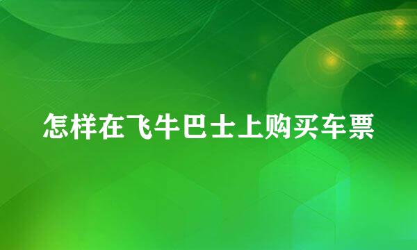 怎样在飞牛巴士上购买车票